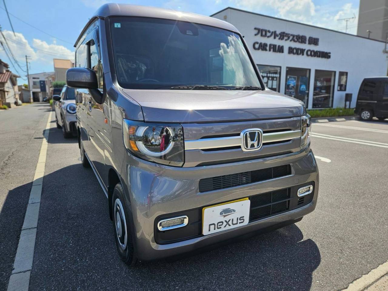 玉野市のお客様にカーフィルム＋コーティング(ハイブリッド) 経年車 N-VAN 2024/8/24