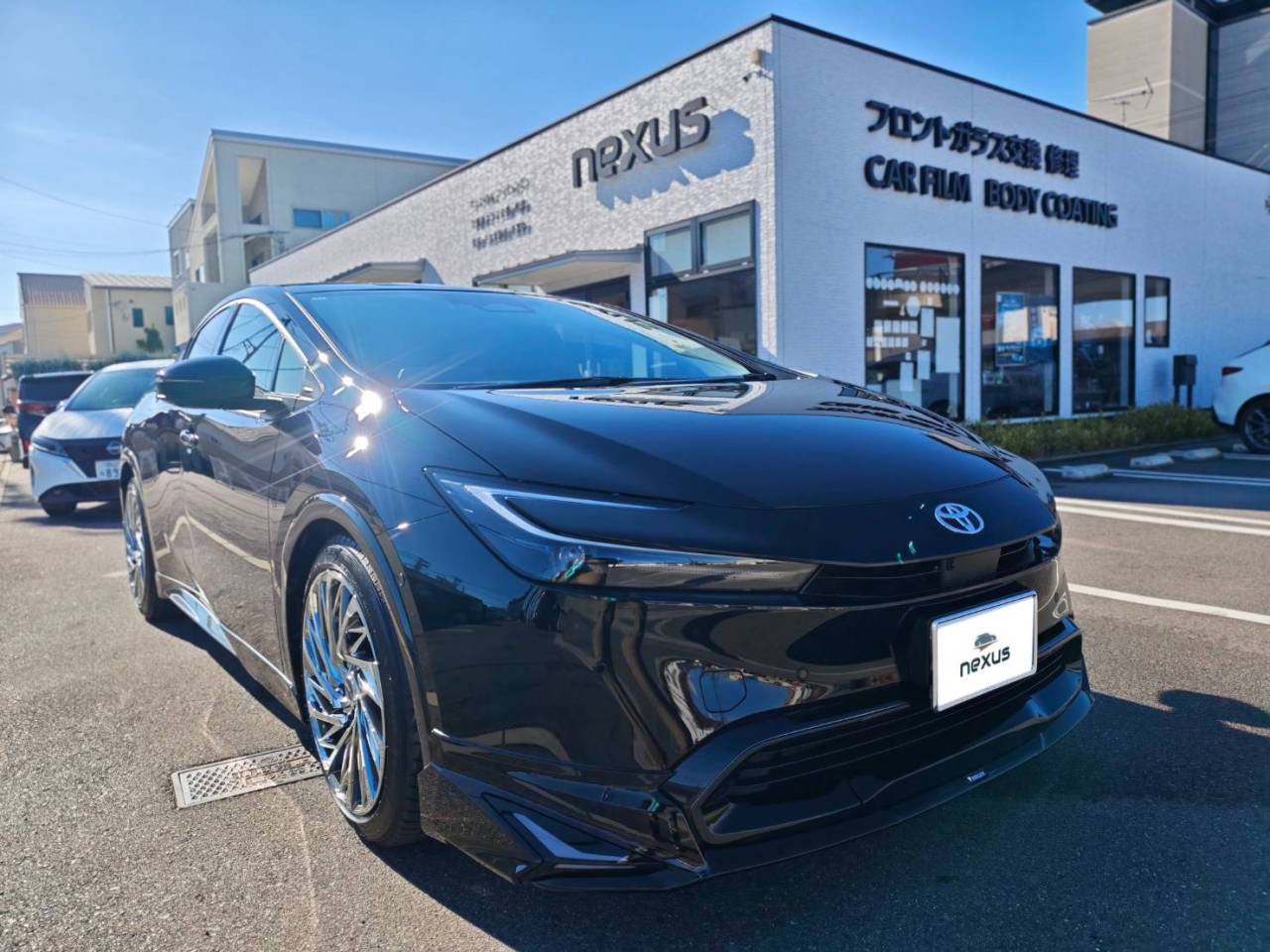 玉野市のお客様にコーティング(セラミックウルトラ)+フィルム(プレミアム)施工　プリウス【nexus株式会社】