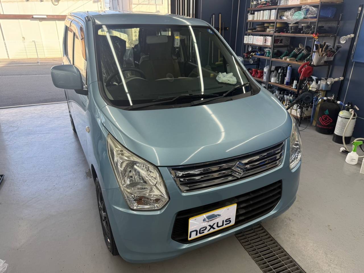 倉敷市のお客様にフロントガラス飛び石修理　ワゴンR【nexus株式会社】