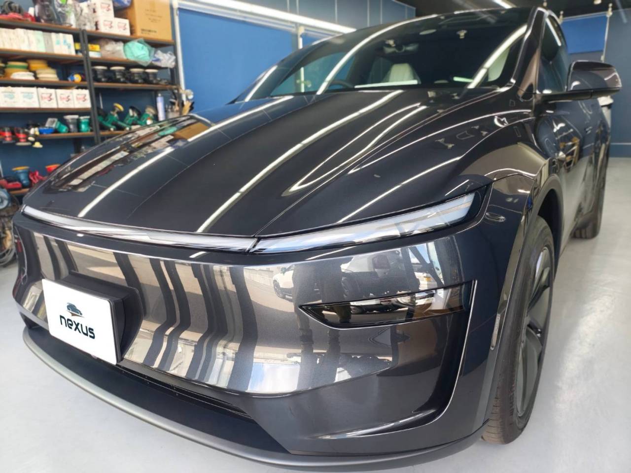 岡山市のお客様にコーティング(セラミックウルトラ)　テスラモデルY【nexus株式会社】