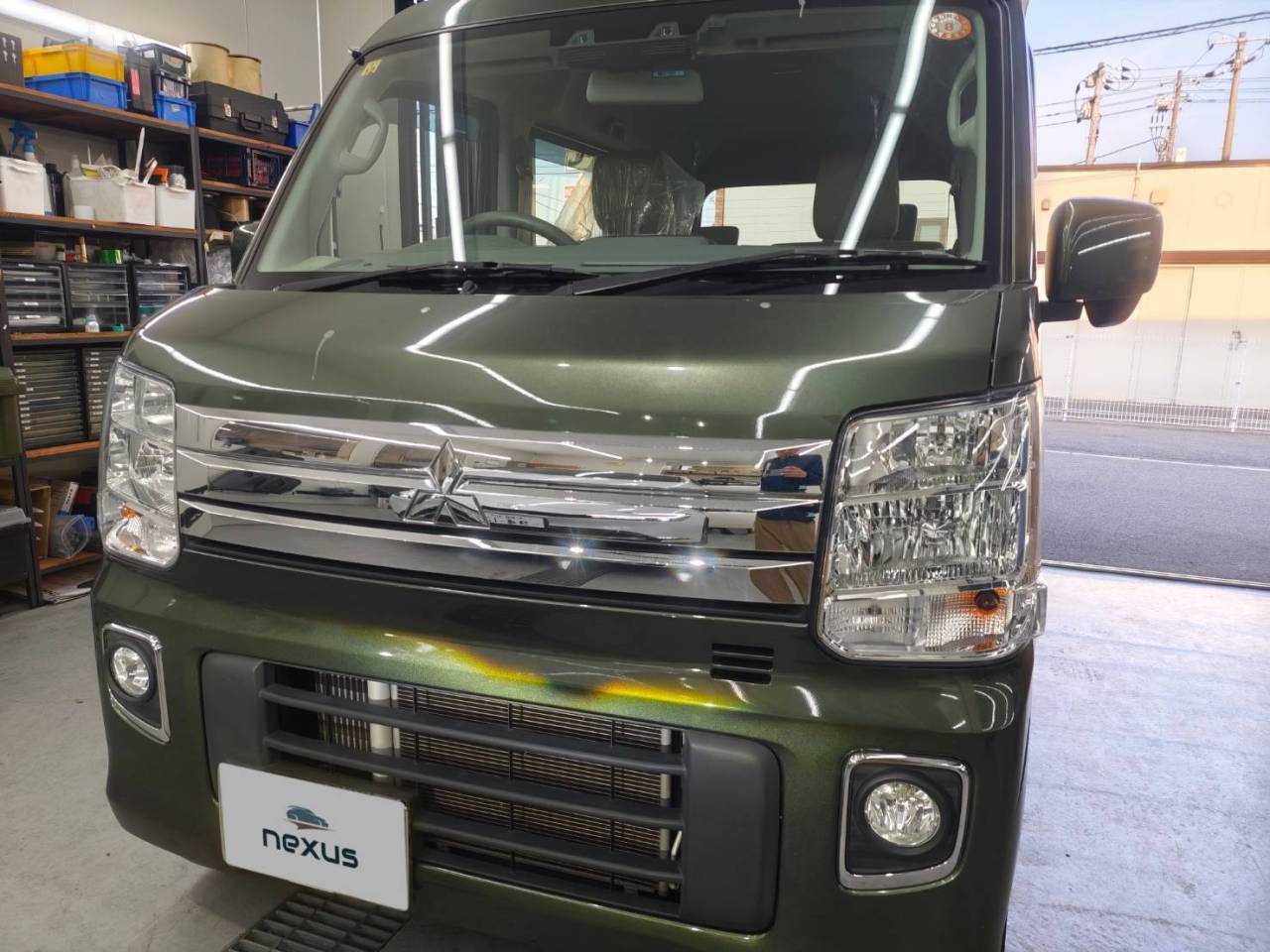 岡山市のお客様にフロントガラス飛び石修理　タウンボックス【nexus株式会社】